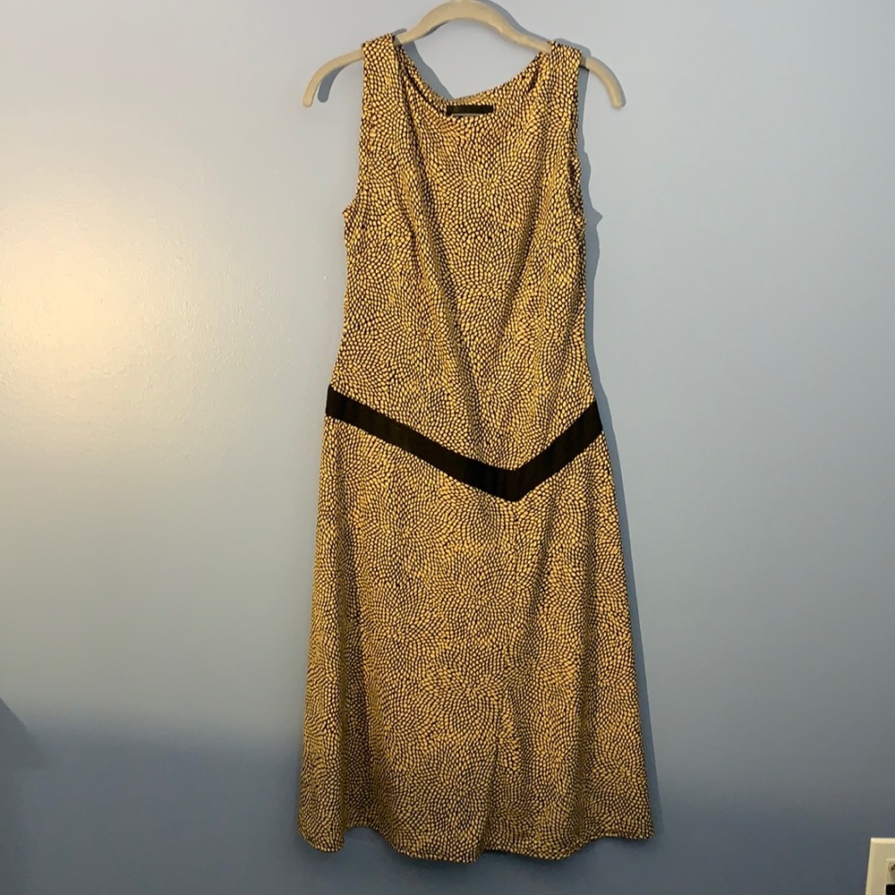 Tan and Black Sleeveless Dress